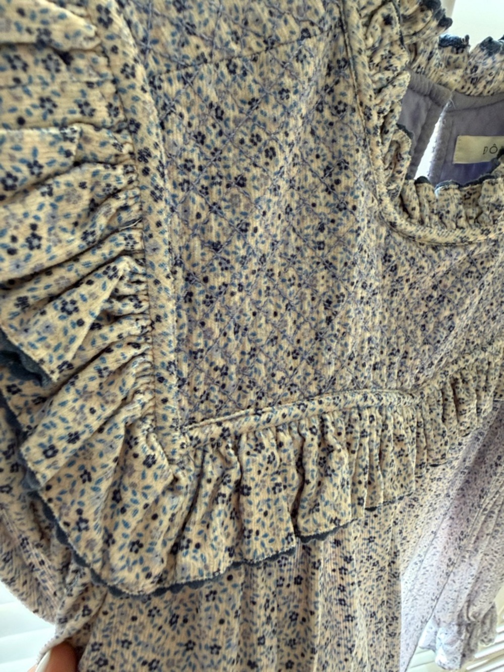 Doen Cream and Navy Floral Maxi Dress